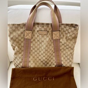 Authentic Gucci Canvas Web Tote